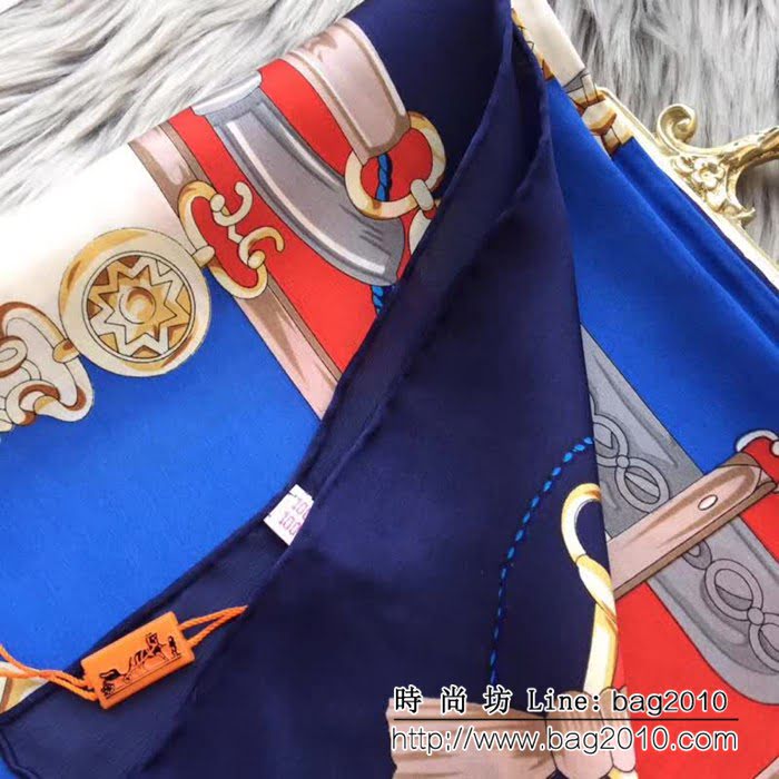 HERMES愛馬仕2018專櫃新品真絲緞面燙金大方巾 LLWJ6569